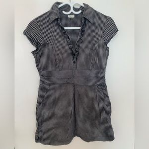 Dynamite Plaid Tunique With Ruches and Buttons at Font Chest with Pockets Size M